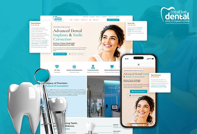 Dental clinic website design for Creative Dental Clinic Pune