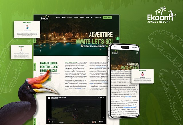 Resort and hospitality website development for Ekaant Jungle Resort
