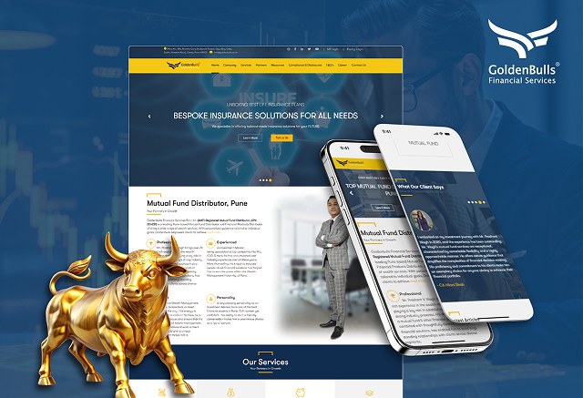 Financial services website design for GoldenBulls by Graphinet Pune