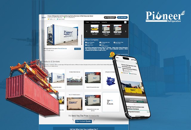 Industrial refrigeration website design for Pioneer Refrigeration by Graphinet Pune