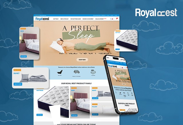 Royalrest mattress eCommerce website design and development by Graphinet Pune